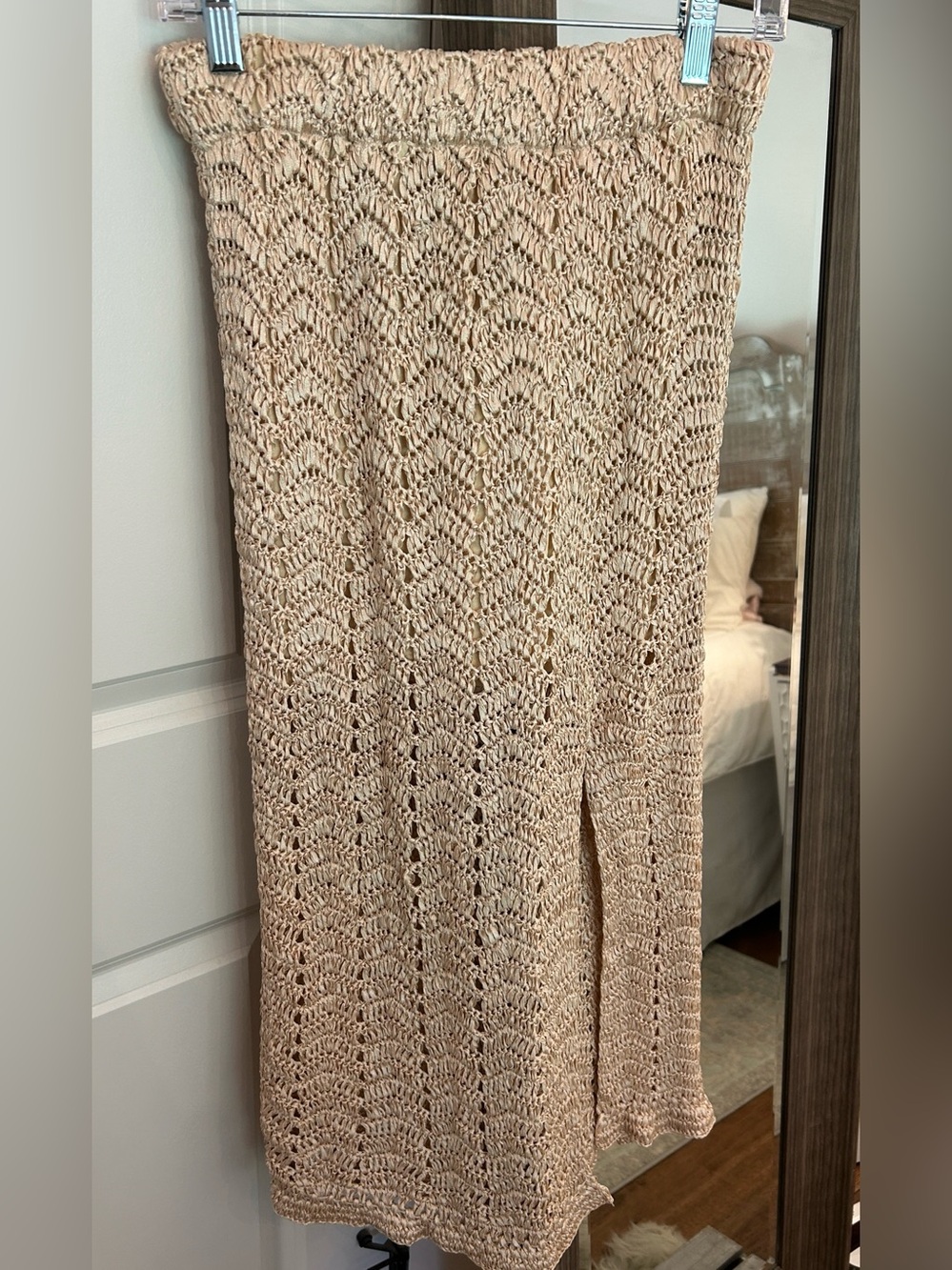 LoveShackFancy Arbor Midi Skirt In color Sand
